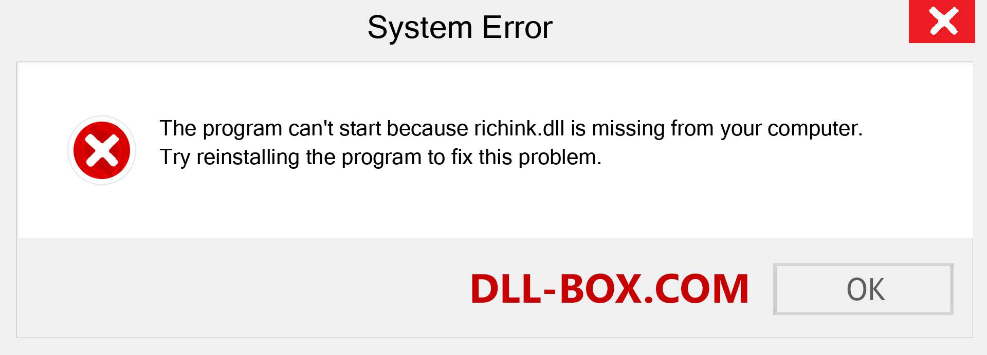  richink.dll file is missing?. Download for Windows 7, 8, 10 - Fix  richink dll Missing Error on Windows, photos, images